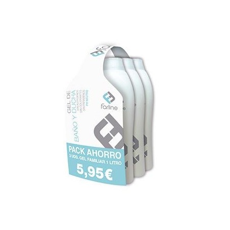 Farline Gel de Baño Familiar 1 Litro Pack 3