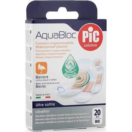 Pic Aquabloc con Bactericida Aposito Adhesivo Surtido 20uds