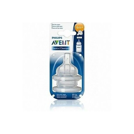 Philips Avent Tetina Classic Silicona Flujo Rápido +6m 2 Uds