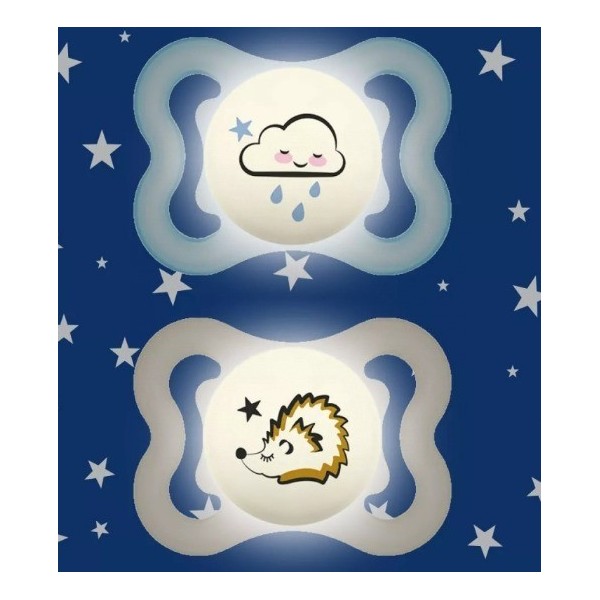MAM Supreme Night Silicona Simétrica Azul 2ud 2-6M