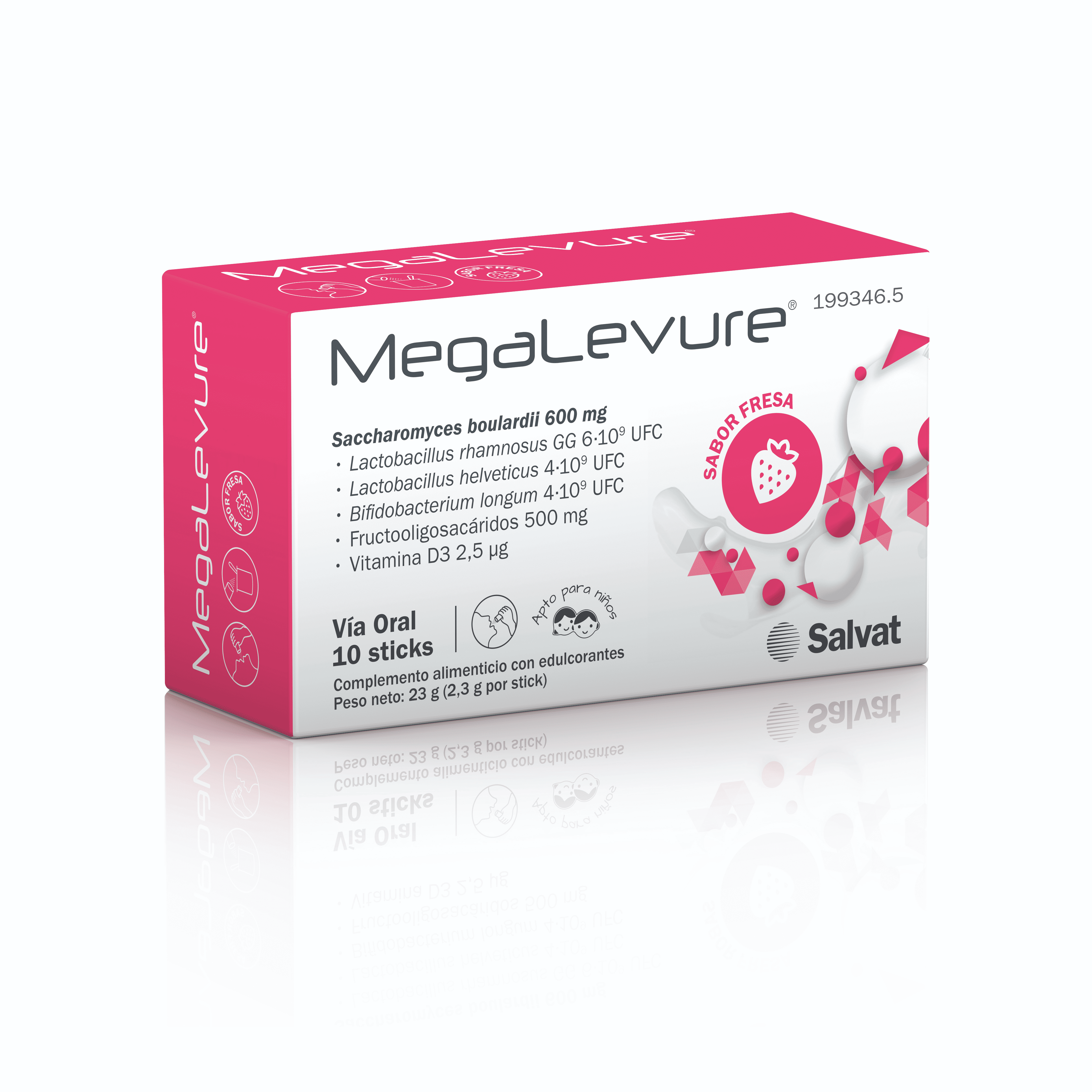 Megalevure Reset Sabor Fresa 10 sticks
